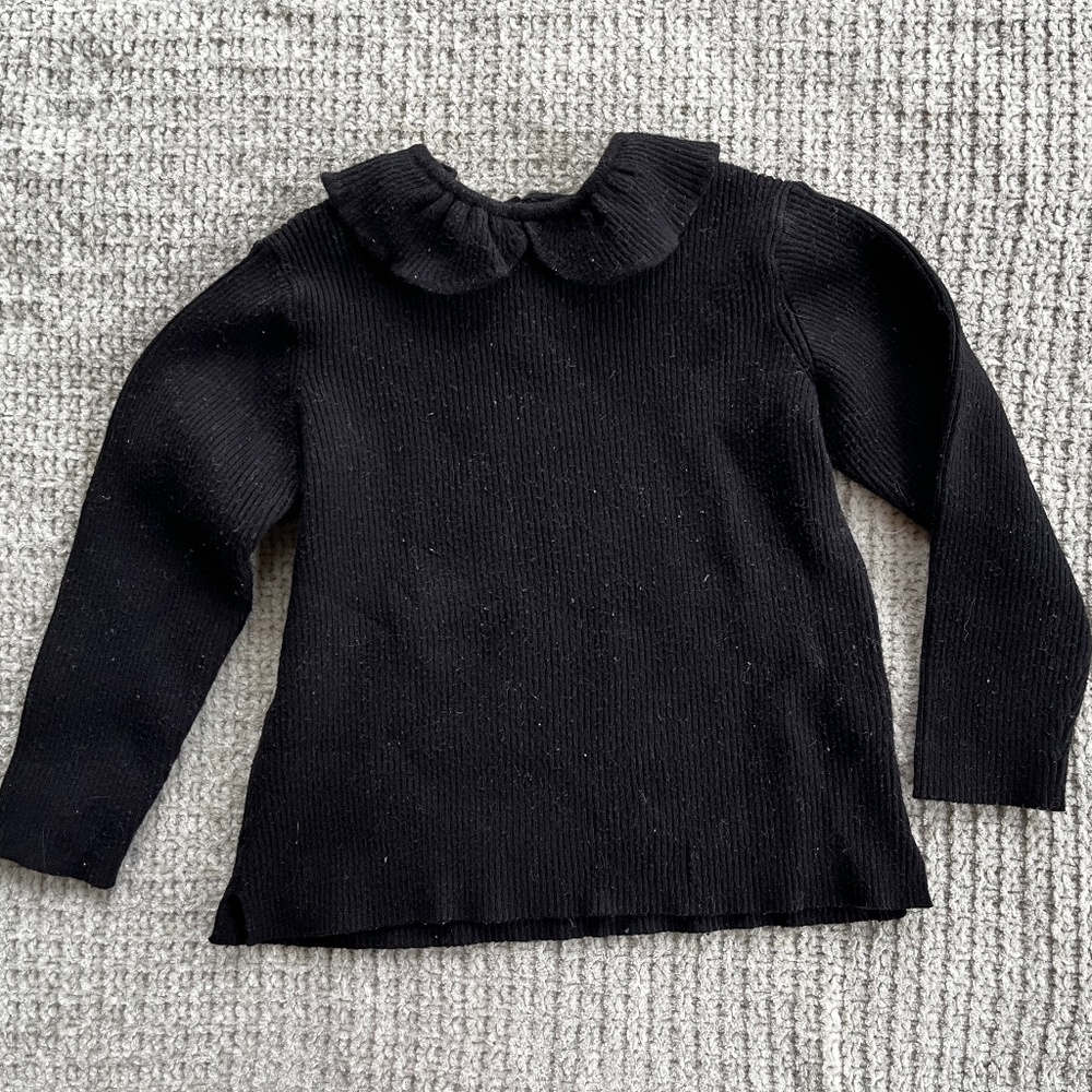 Black Knit Blouse with Peter Pan Collar (Zara Baby - 4/5 years)